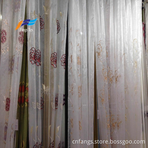 Textile Factory Embroidered Fabric Window Voile Curtain